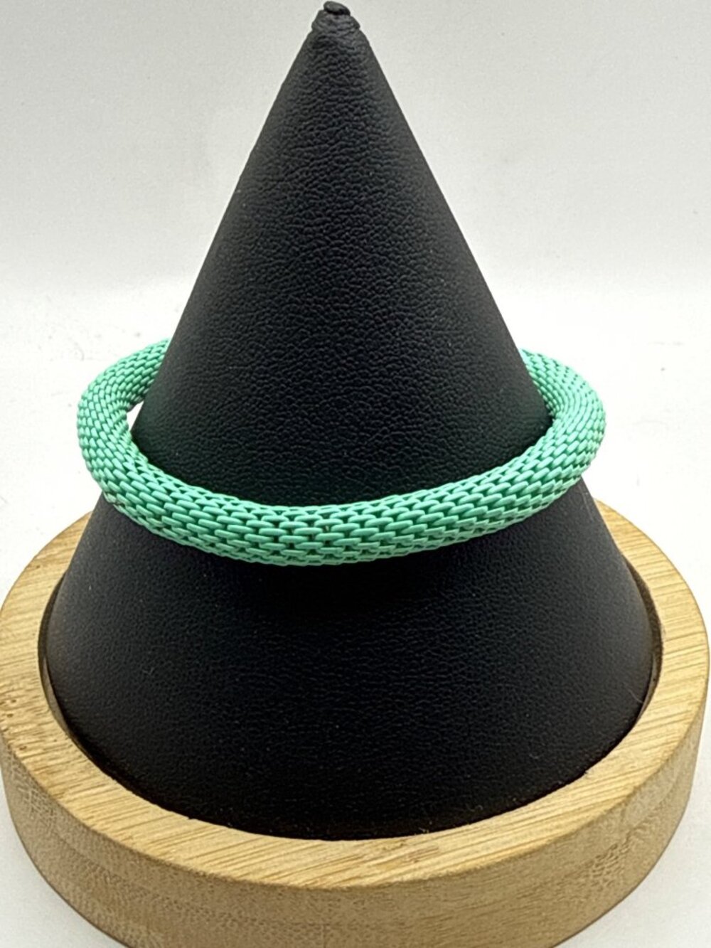 Mint Green Mesh Stretch Bracelet Vintage Y2K Chunky Tube Bangle
